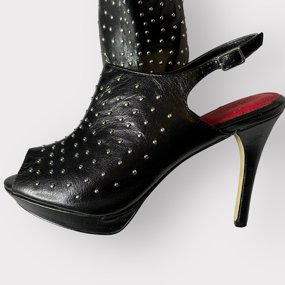 White House Black Market SUNNY Studded Peep Toe Bootie Pumps 8M - Picture 2 of 7